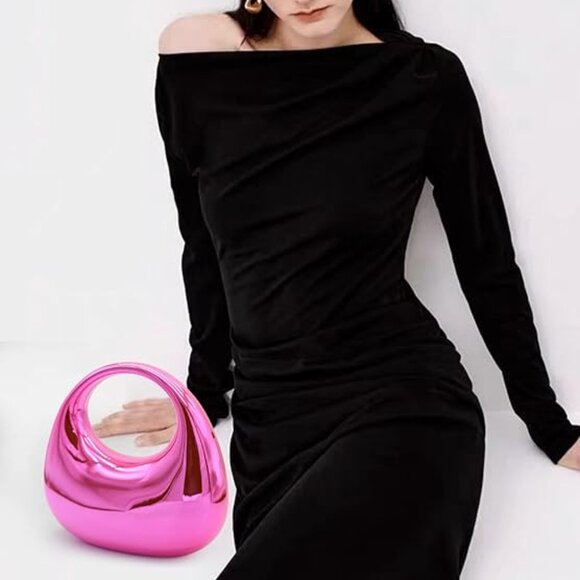 Acrylic Evening Clutch Purse for Women, Metallic Purse Evening Handbags Moon - Picture 14 of 16